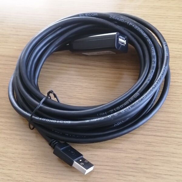 ほぼ未使用 ELECOMのUSB 5m延長コード USB2-EXA50