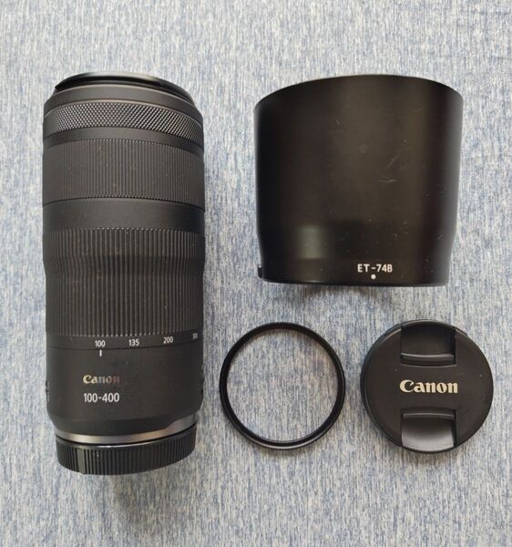 値下げ【極美品】保証書、フード、レンズフィルター付きRF100-400mm f5.6-8ISUSM 手振れ補正