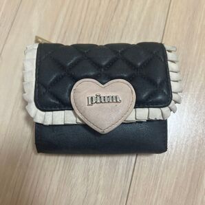 pium ハートキルティングミニウォレット ブラック