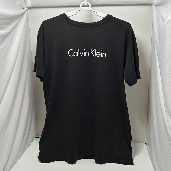 90s usa製 カルバンクライン 黒 ロゴ Tシャツ L 半袖 ロゴ 希少