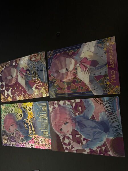 4枚 有村麻央 アートクリアカード 学マス 学園アイドルマスター ノーマル レア 箔押し
