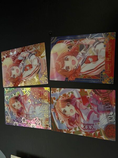 4枚 花海佑芽 アートクリアカード 学マス 学園アイドルマスター ノーマル レア 箔押し