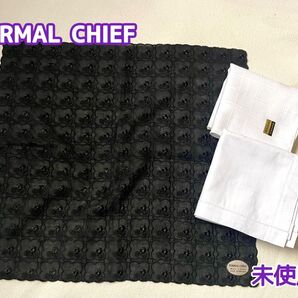 未使用FORMAL CHIEF 冠婚葬祭 ハンカチ ブラック総レース ホワイト