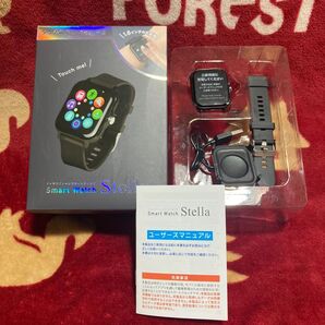 1.8インチ タッチスクリーン スマートウォッチ Stella ブラック