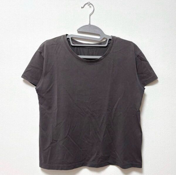 【値下げ不可】UNIQLO ユニクロ エアリズム コットン Tシャツ 半袖 (GRAY グレー)