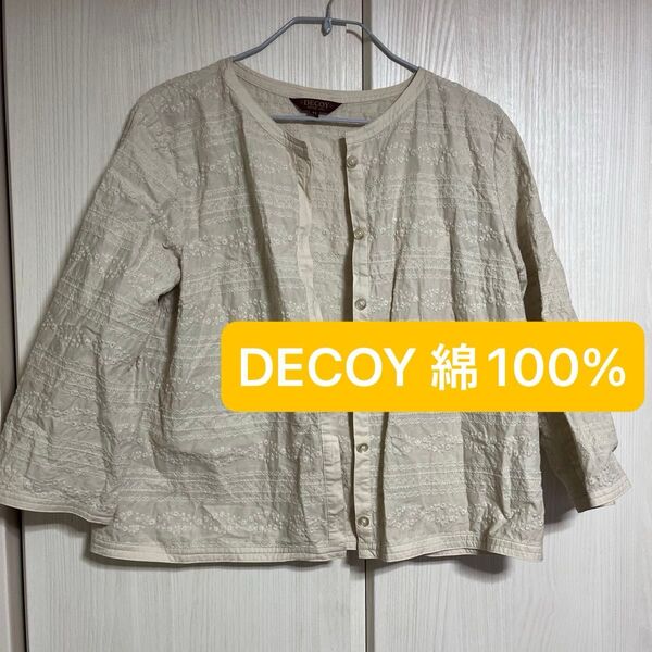 DECOY デコイ 七分袖 半袖 刺繍 トップス 綿100%