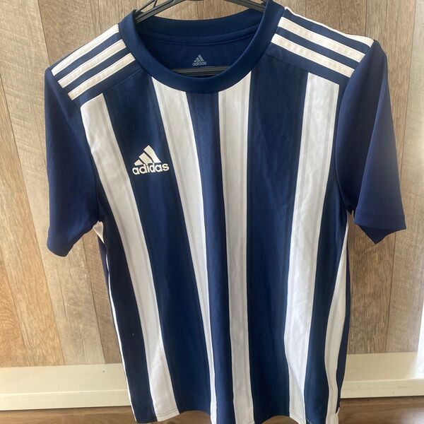 アディダス 半袖 Tシャツ サッカー プラクティスシャツ adidas トレーニングウェア シャツ 160 150 紺 ネイビー