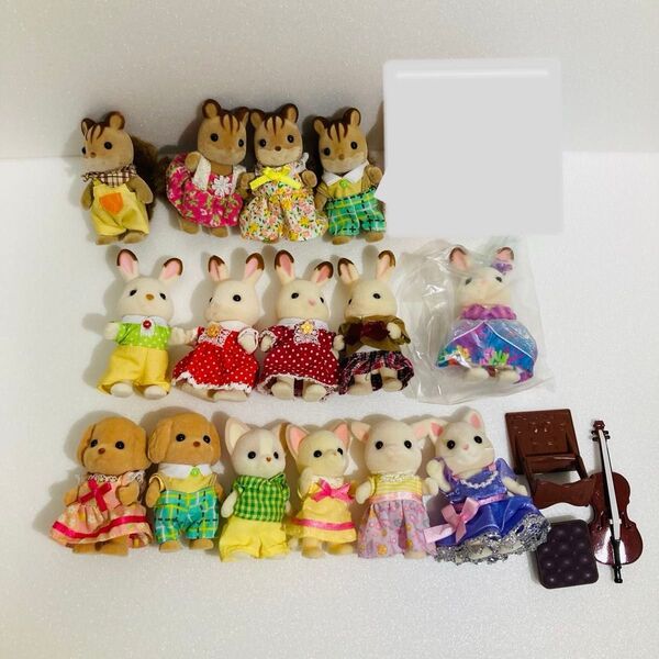 シルバニアファミリー まとめ売り ショコラウサギ シマリス チワワ トイプードル ヤギ シルクネコ くるみリス 男の子 女の子