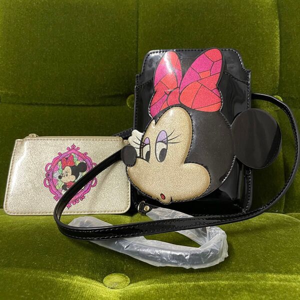 ディズニー ANNASUI ミニーマウス ポシェット 古銭入れ ショルダーバッグ Disney 限定 ディズニーシー