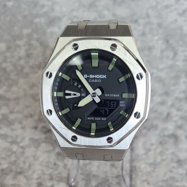 CASIO G-SHOCK GA-2110 カシオーク カスタム シルバー