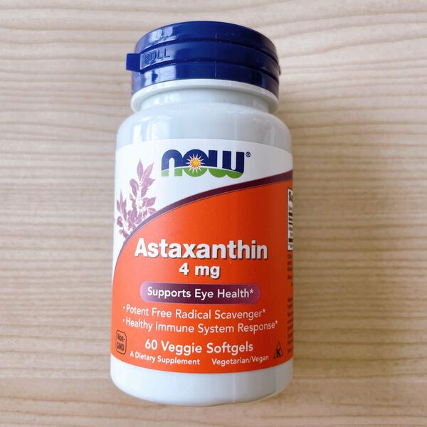 Now Foods ナウフーズ アスタキサンチン 4mg 植物性カプセル 60粒