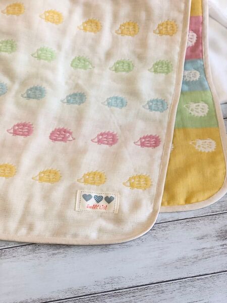ふんわりガーゼのフェイスタオル ハリネズミ 多色 ハンドメイド