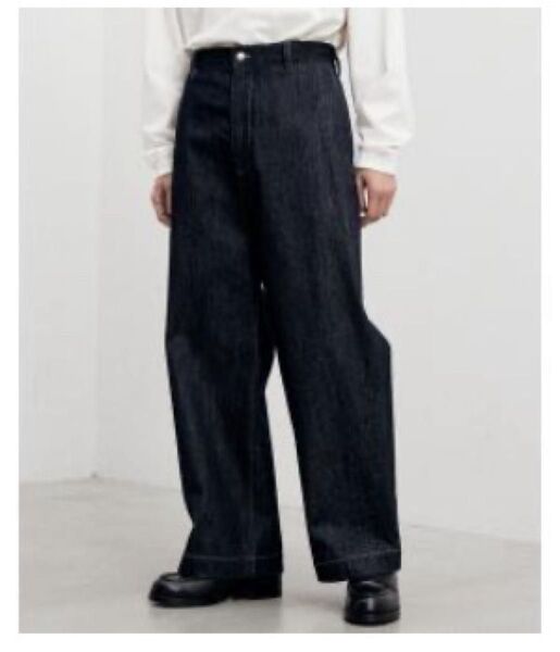 パンツ デニム ジーンズ DENIM WIDE STRAIGHT SLACKS Sサイズ インディゴブルー