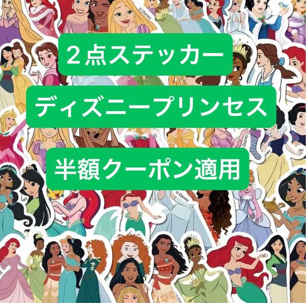 公式ライセンス ディズニープリンセスステッカー 防水ステッカー 50枚 とフローズンアナと雪の女王ステッカー 防水 50枚
