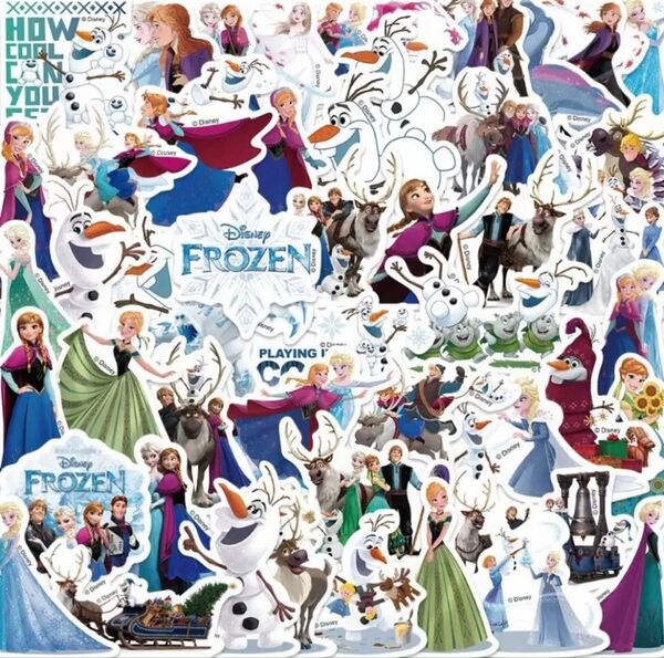 公式ライセンス ディズニー フローズンアナと雪の女王ステッカー フローズンアナと雪の女王シール 防水 50枚