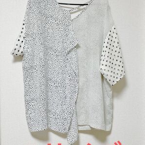 ドット柄 Vネックシャツ ブラウス トップス as know as de base