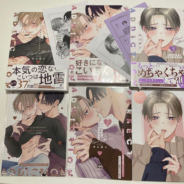 新品未読含む パーフェクトアディクション 1〜3 美山薫子 ※小冊子、ペーパー付き。