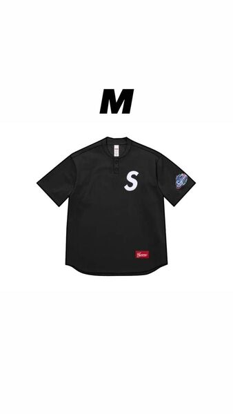 Supreme S Logo Baseball Henley "Black" size M