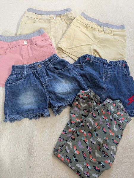 ほぼ未使用 女の子 ショートパンツ キッズ まとめて 130センチ デニム スカート BABYDOLL H&M 6点