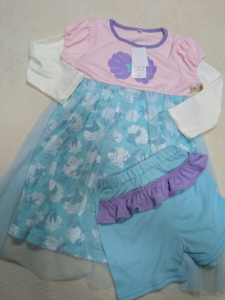 新品タグ付き アリエル リトルマーメイド ワンピース ペチパン プリンセス Disney ディズニーシー 女の子 ディズニーランド