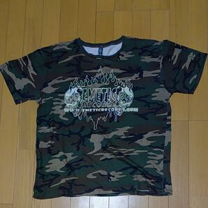 迷彩柄Tシャツ EMETIC RECORDS 古着