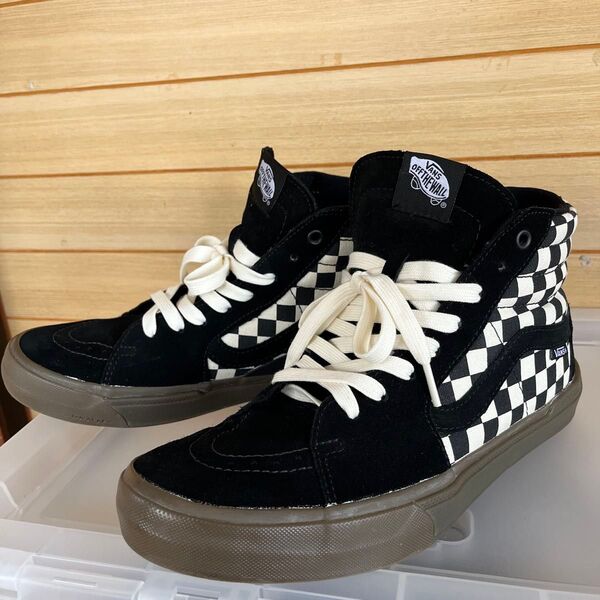 vans バンズ bmxCHECKERBOARD SK8-HI BLACK DARK GUM VN0005V039L1 チェッカー