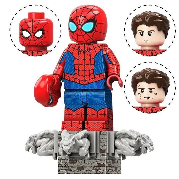 レゴ互換 ミニフィグ スパイダーマン レッド&ブルースーツ