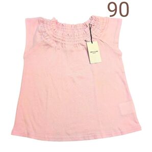 新品タグ付き COMME CA DU MODE (コムサデモード)フレンチスリーブトップス 90サイズ ピンク