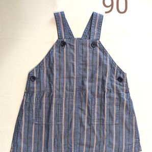 EFFIA ジャンパースカート 90サイズ ストライプ柄 キムラタン