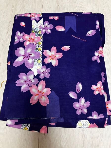 浴衣 紫色 桜 花柄 単品