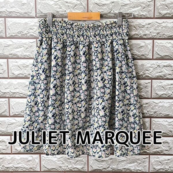 タグ付き未使用品 JULIET MARQUEE☆ジュリエットマーキー くすみ小花柄 膝丈 ハイウエスト フレアスカート XLサイズ