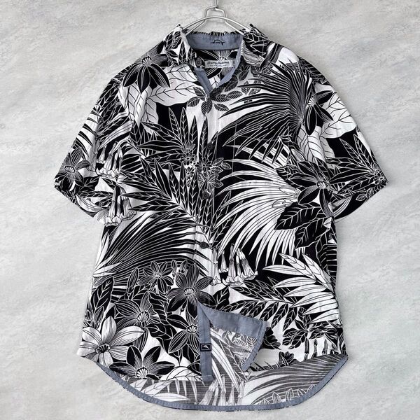 TOMMY BAHAMA トミーバハマ 半袖シャツ アロハ柄 S/Pサイズ ブラック