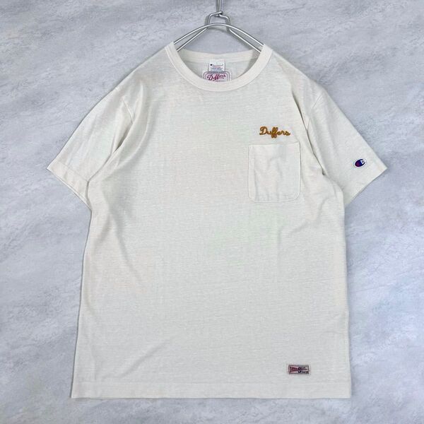 Champion×Duffers コラボTシャツ ポケット付き ワンポイント刺繍 Mサイズ チャンピオン ダファー