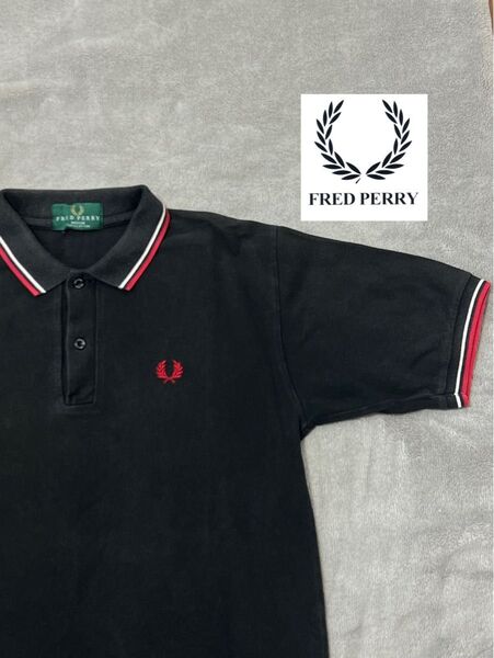 【希少】緑タグFRED PERRYフレッドペリーポロシャツ90s イングランド製 フレッドペリー 鹿の子ポロシャツ ポロシャツ