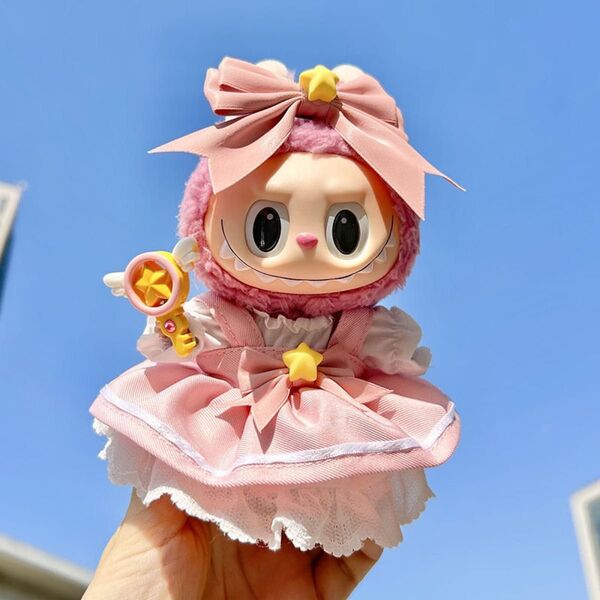 labubu ラブブ ぬいぐるみ着17cm ワンピース 着せ替え服 4点セット