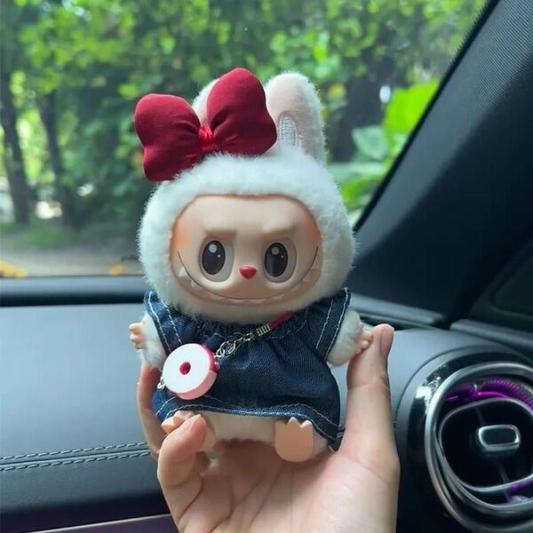 labubu ラブブ ぬいぐるみ着17cm ワンピース 着せ替え服 3点セット