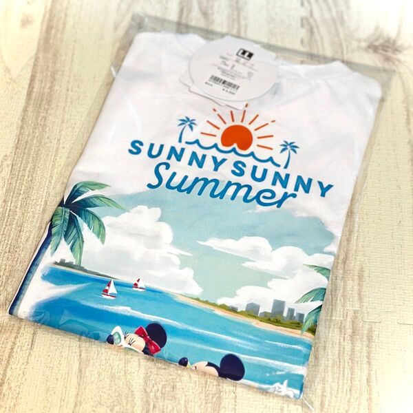 新品タグ付き ディズニー サニーサニーサマー ミッキー ミニー Tシャツ ユニセックス LLサイズ