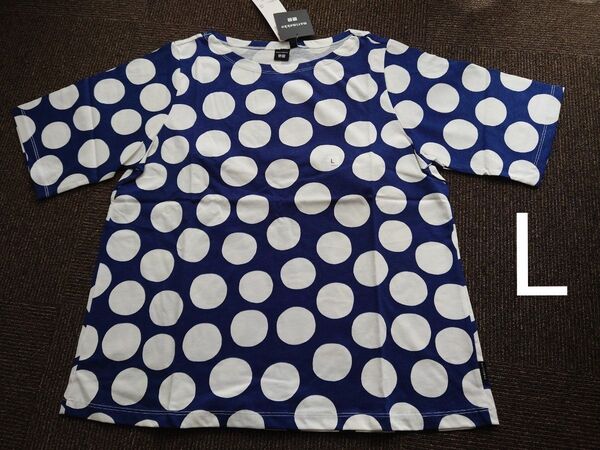 新品タグ付き ユニクロ×マリメッコ コラボTシャツ Lサイズ Marimekko ネイビー