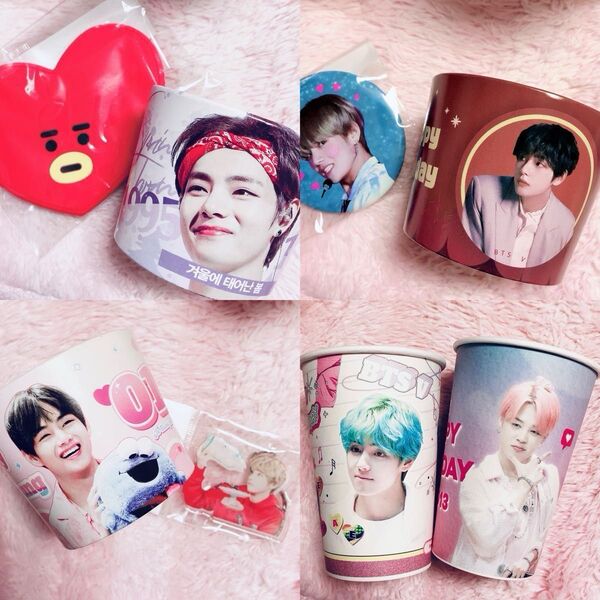 テテ テヒョン ジミン クオズ カップホルダー カプホ セット V JIMIN BTS BT21 グッズ Tinytan