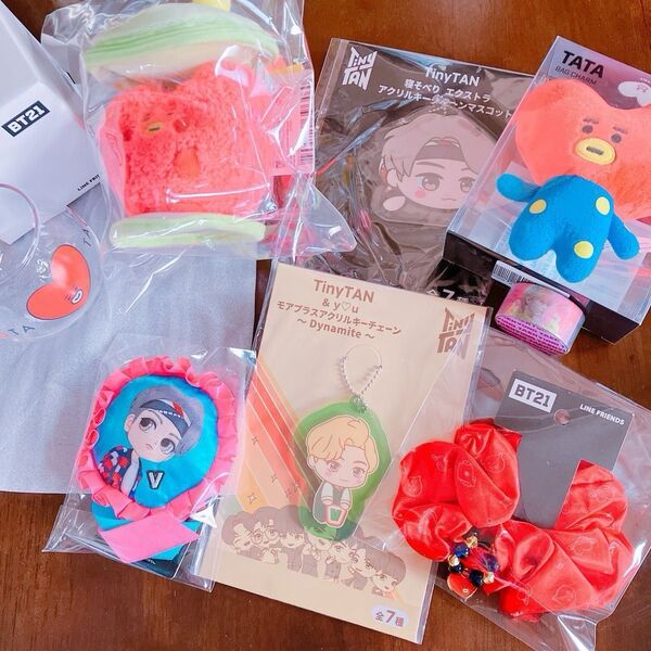 BTS BT21 tinytan テテ テヒョン TATA グッズ セット ぬいぐるみ キーホルダー グラス アクキー まとめ売り