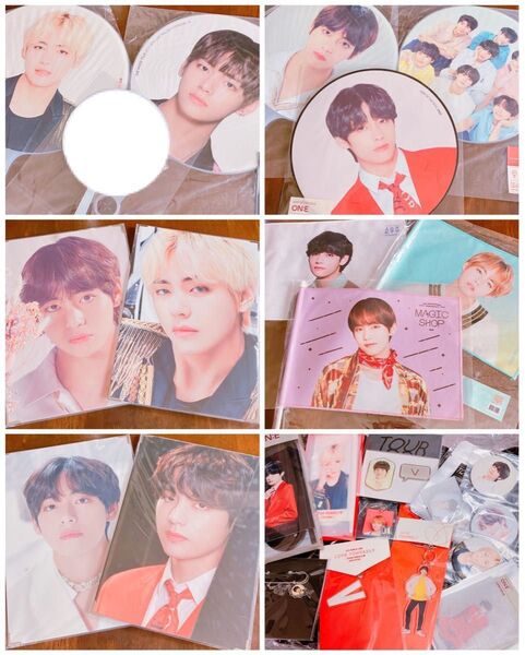 テテ テヒョン V TATA グッズ うちわ プレミアムフォト フラッグ 缶バッジ BTS BT21 tinytan まとめ売り