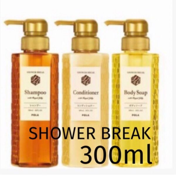 【新品】New シャワーブレイク 専用ボトル300ml 3本 シャンプー・コンディショナー・ボディソープ 中身入