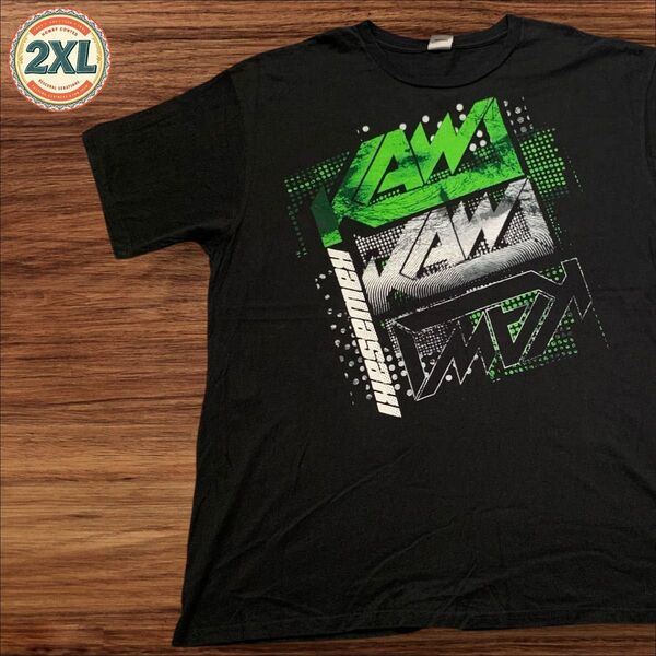 【US古着】カワサキ Kawasaki オフィシャル ブラック 2XL バイク Tシャツ 半袖 プリント メンズ レディース
