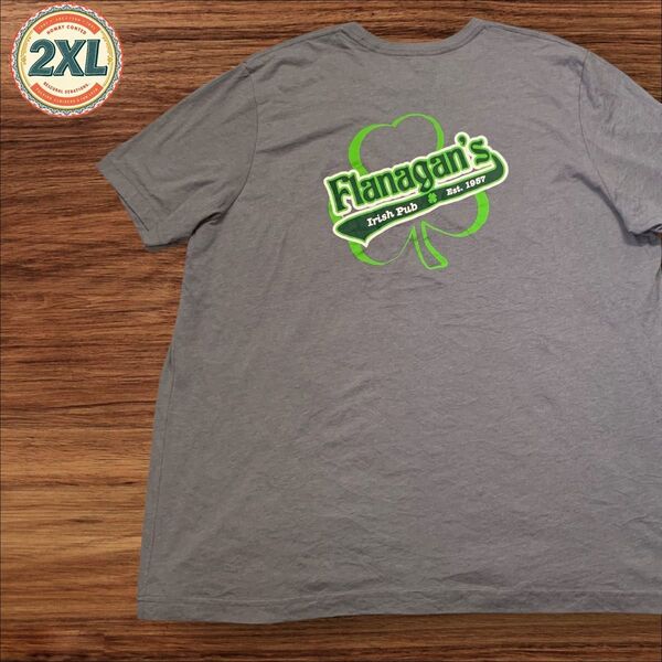 【セール!! US古着】グレー 2XL カンパニー PUB Tシャツ 半袖 プリント メンズ レディース
