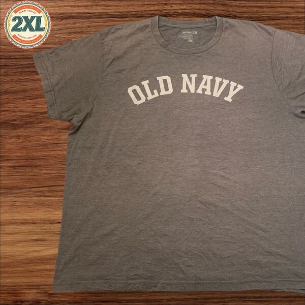 【セール!! US古着】グレー 2XL old navy Tシャツ 半袖 プリント メンズ レディース