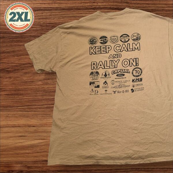 【セール!! US古着】ベージュ 2XL 企業 イベント FORD フォード Tシャツ 半袖 プリント メンズ レディース