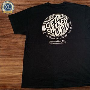【US古着】ギルダン ブラック XL アニマル ワニ カニ グリル バー Tシャツ 半袖 プリント メンズ レディース