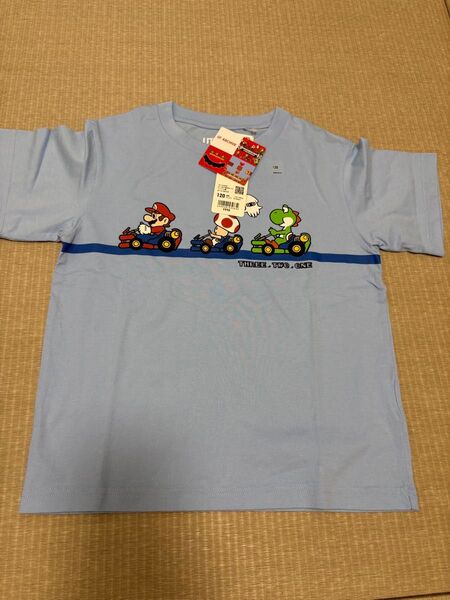 マリオカート キノピオ ヨッシー Tシャツ 半袖Tシャツ プリント 水色 UNIQLO ユニクロ 120