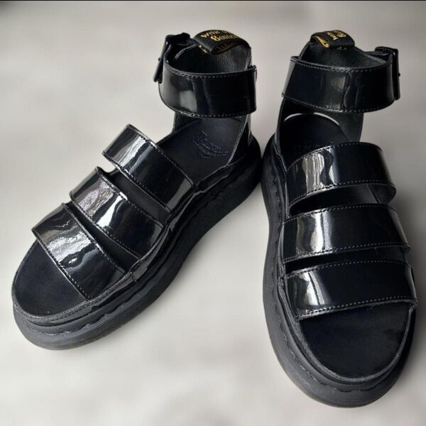 ドクターマーチン クラリッサ Ⅱ サンダル エナメル ブラック 23㎝ 美品 Dr Martens サンダル