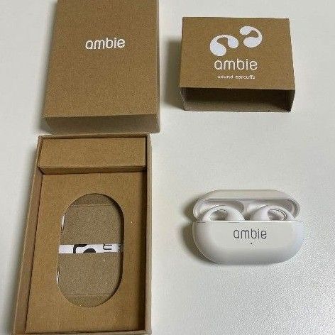 ambie sound earcuffs AM-TW01/BC ホワイト 試着のみ ワイヤレスイヤホン カフ型